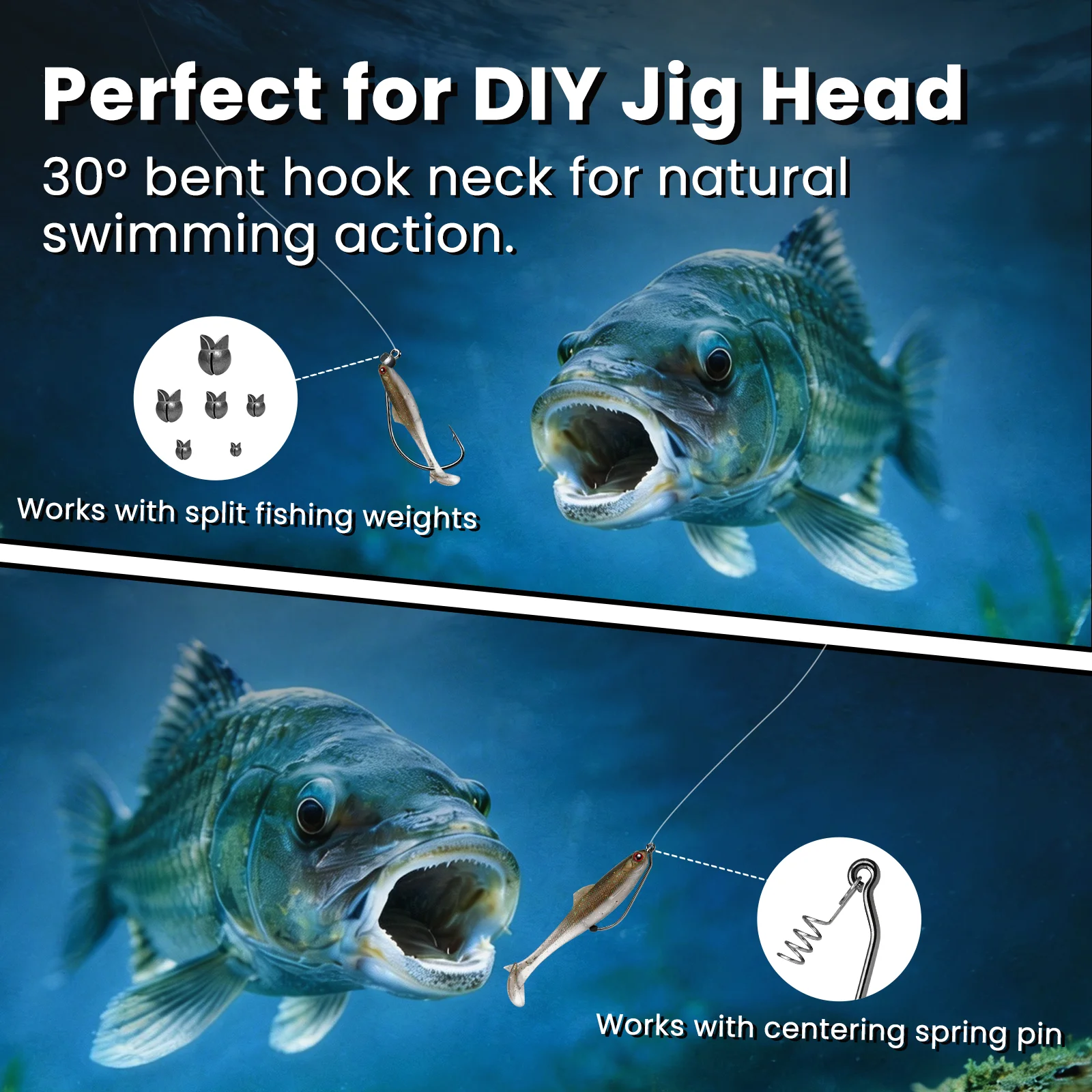 Anzuelos EWG FishTrip con púas de acero alto carbono – para vinilo - imagen 4