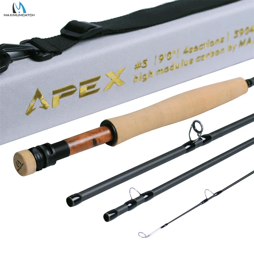 MAXCATCH APEX Caña de mosca para trucha, acción rápida en agua dulce