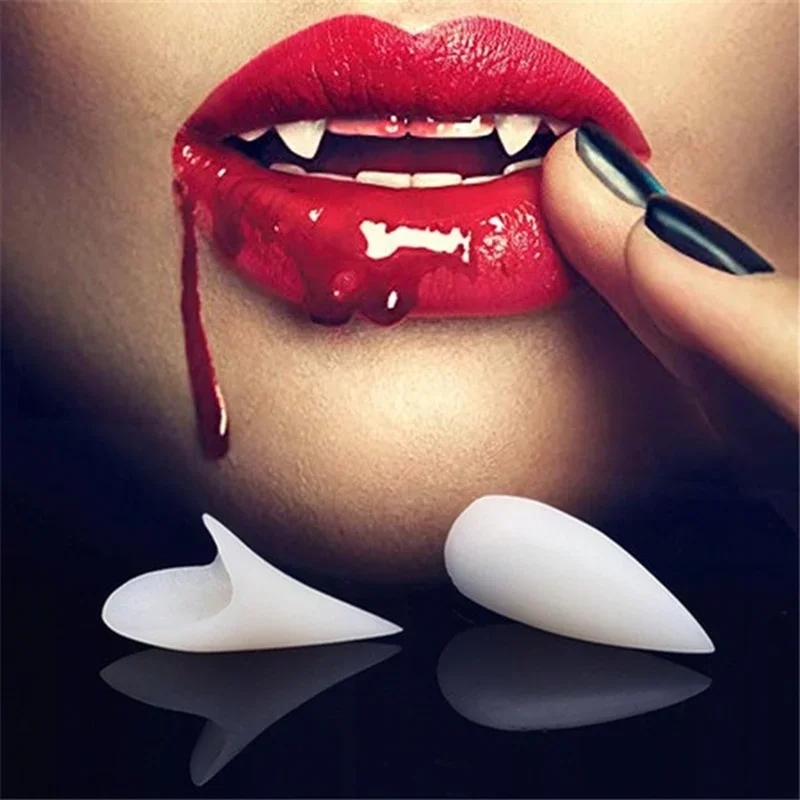Set de accesorios para disfraz: colmillos y detalles de dentadura