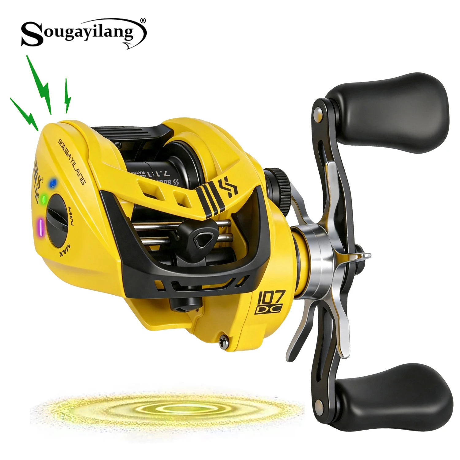 Carrete de pesca Sougayilang 107-DC para largo alcance, ligero