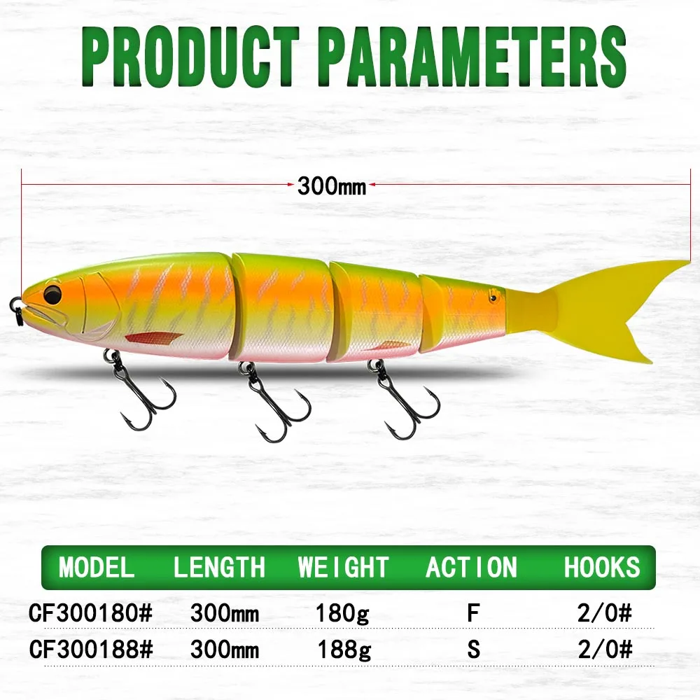 Señuelo articulado Pececillo 300mm – Cebopara Lúcio flotante/hundimiento - imagen 3