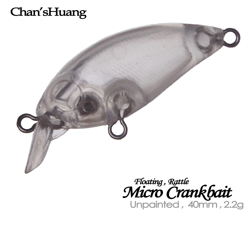 Chan’sHuang mini crankbait flotante blanco sin pintar con sonajero - imagen 3