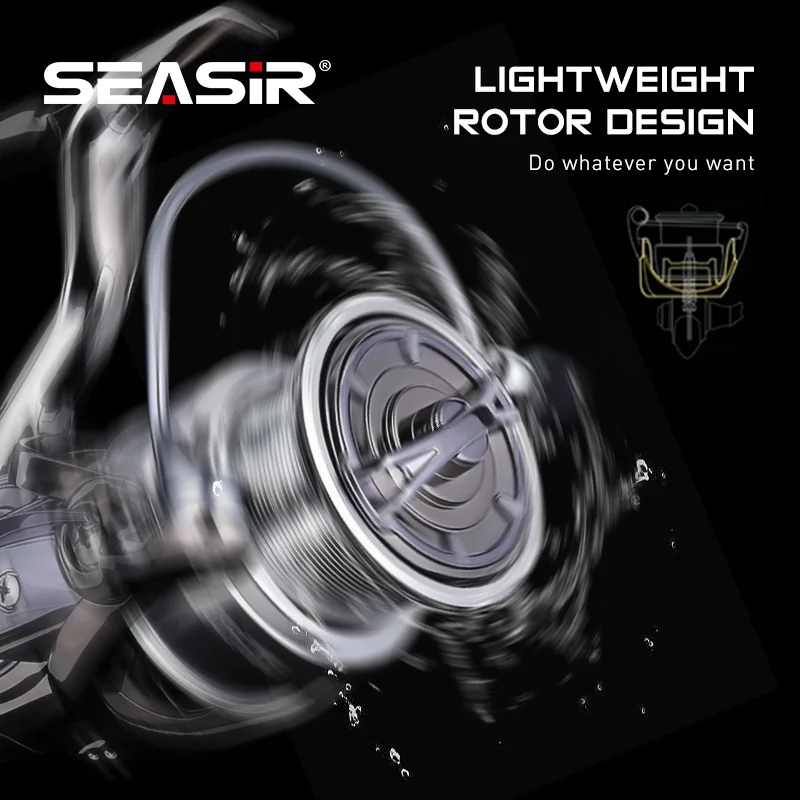 Carrete giratorio SEASIR DW – arrastre potente para agua salada - imagen 2