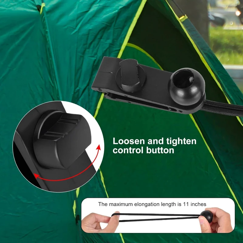 Kit accesorios para tienda de campaña: clips, sujeciones y cuerdas elásticas - imagen 2