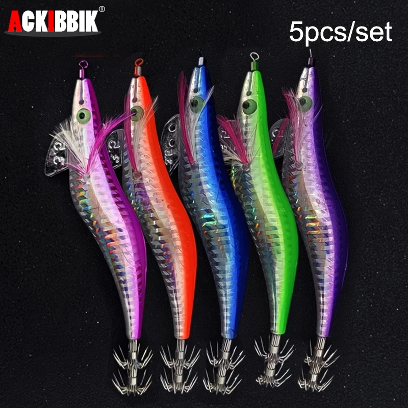 Ackibbik – Señuelo de camarón luminoso con potera para calamar