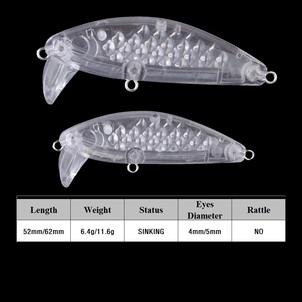 ChansHuang Señuelos de pesca sin pintar labio curvo 6,4g/11,6g - imagen 5