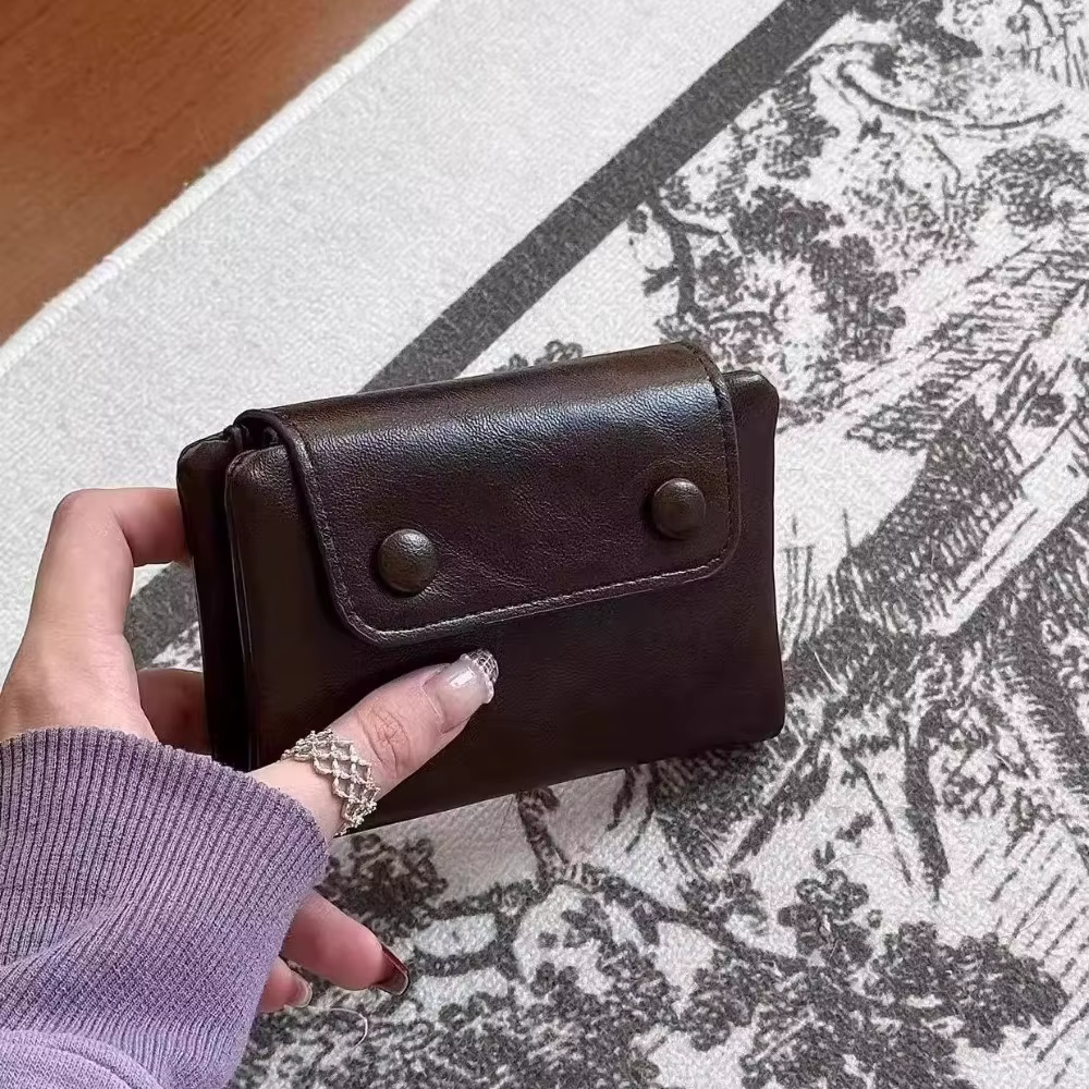 Cartera retro coreana para mujer de cuero PU con cremallera y tarjetas - imagen 2