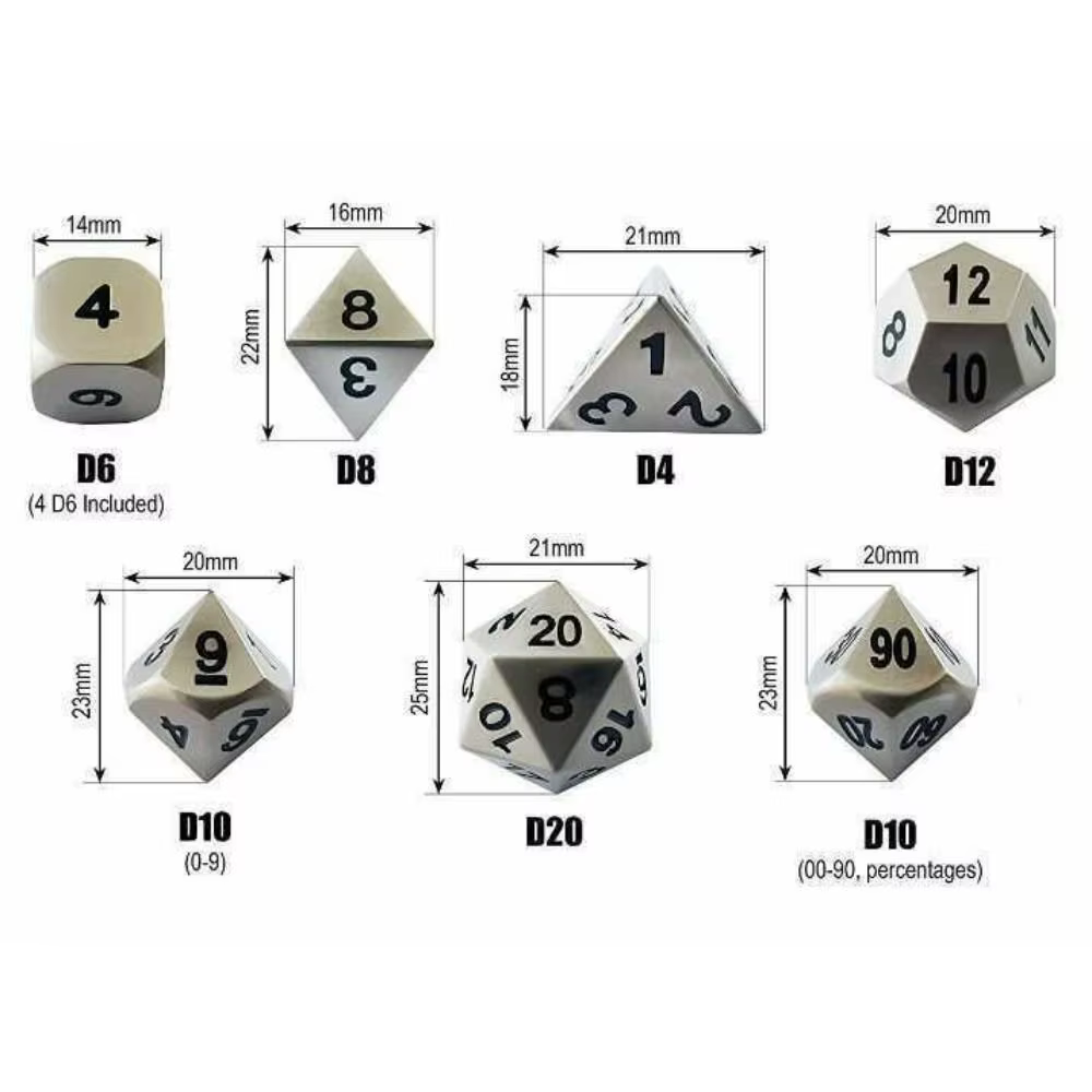 Dados poliédricos D&D - Set multicolor creativo D4-D20 - imagen 3