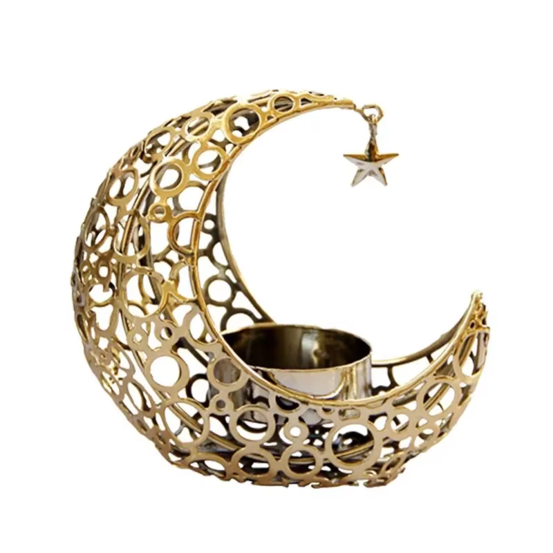 Candelabro de luna en ambiente hogareño