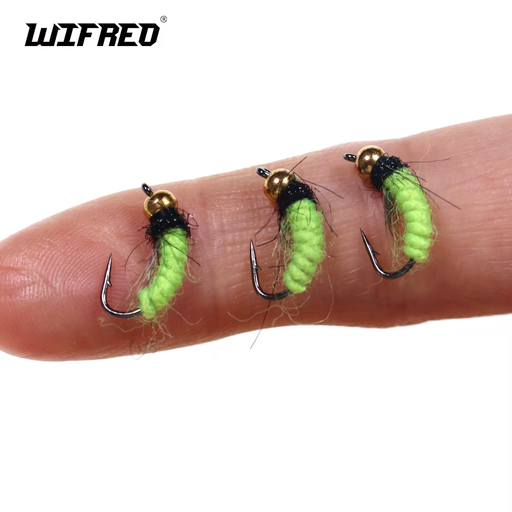 Moscas húmedas fluorescentes ninfa Scud trucha – hundimiento rápido - imagen 5