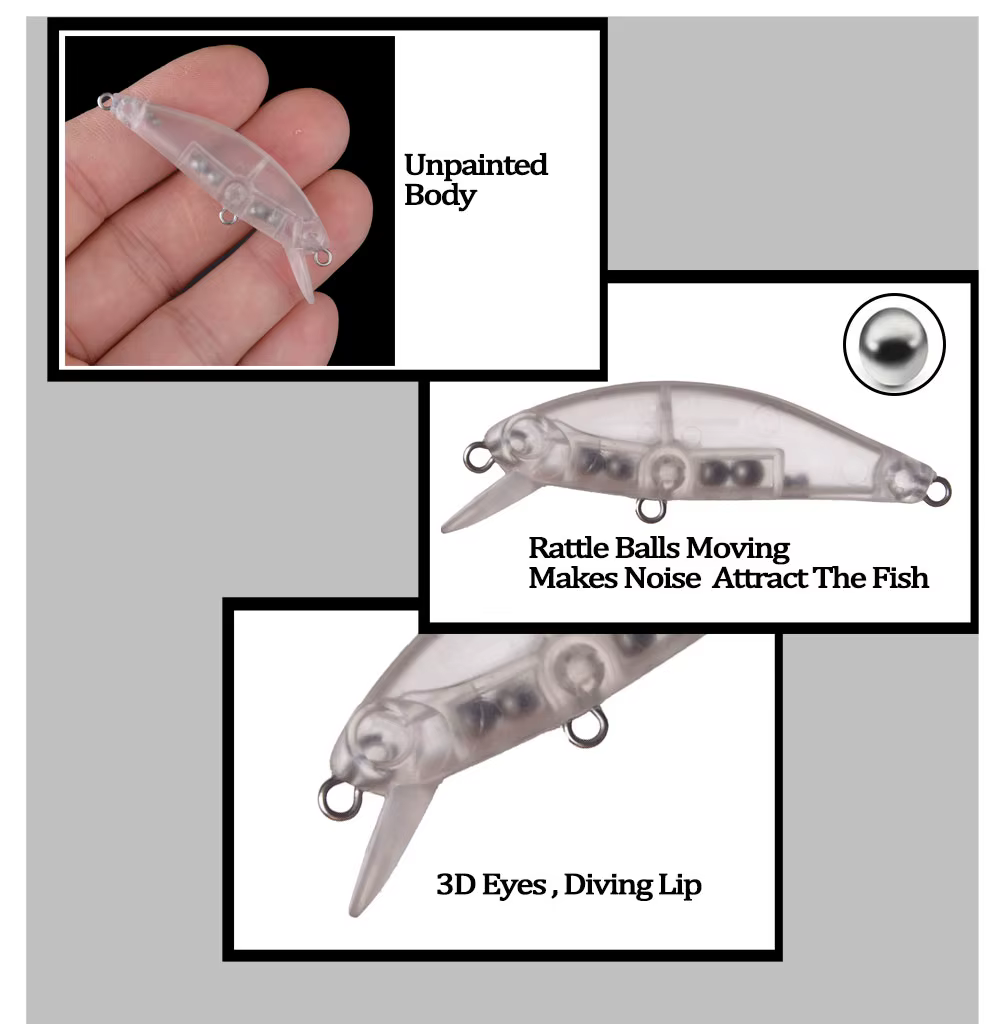 Señuelo Minnow Artificial Chan'sHuang 5,6 cm con sonajero hundido - imagen 4