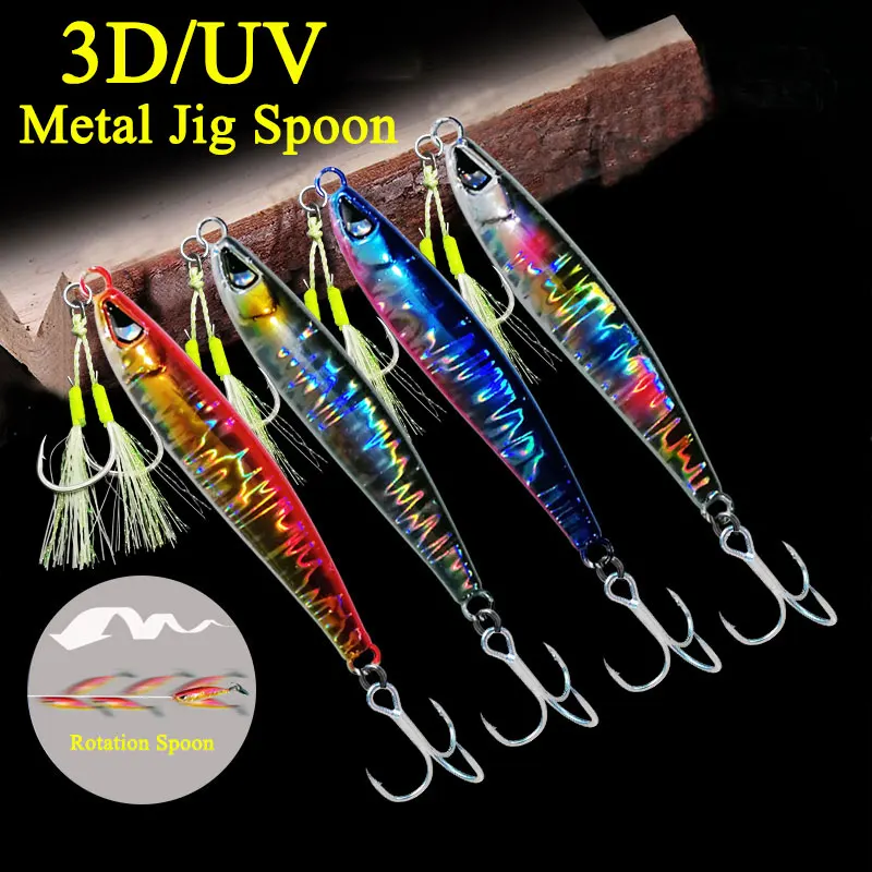 Jig Paso Lento con Brillo UV y Estampado 3D – Cuerpo Hundible de Metal