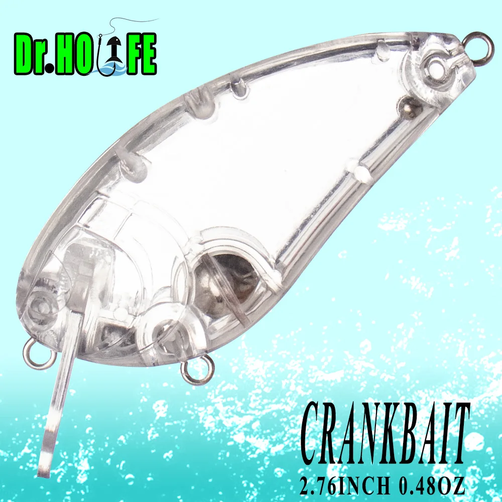 Señuelo flotante Crankbait con sonajero sin pintar duro Dr.Holife - imagen 5