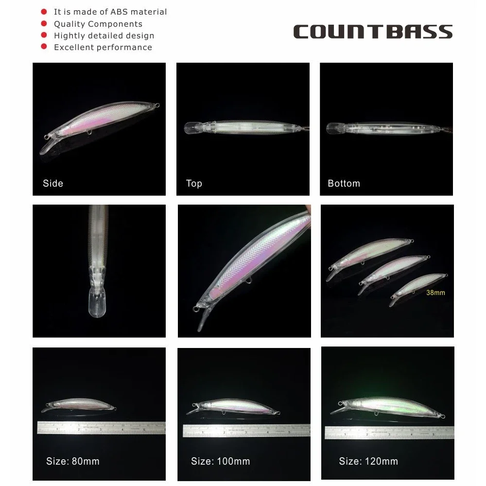 Countbass Cebos duros blancos sin pintar - imagen 2