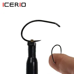 ICERIO Anzuelos curvo carbono para atar moscas y ninfas