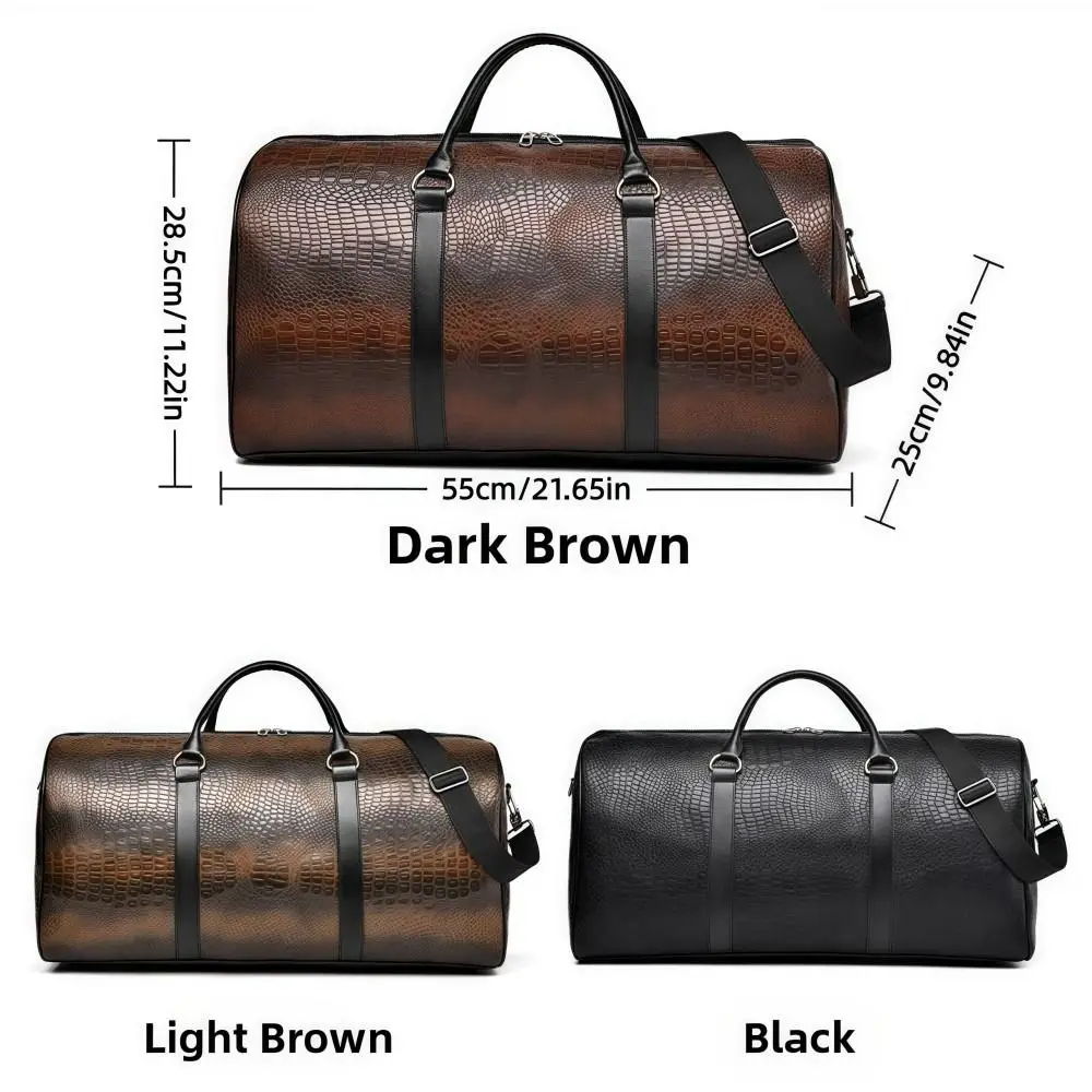 Bolsa de viaje con textura de cocodrilo y diseño retro