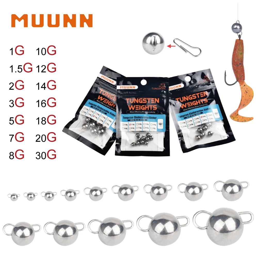 Plomos tungsteno para pesca con control de hundimiento