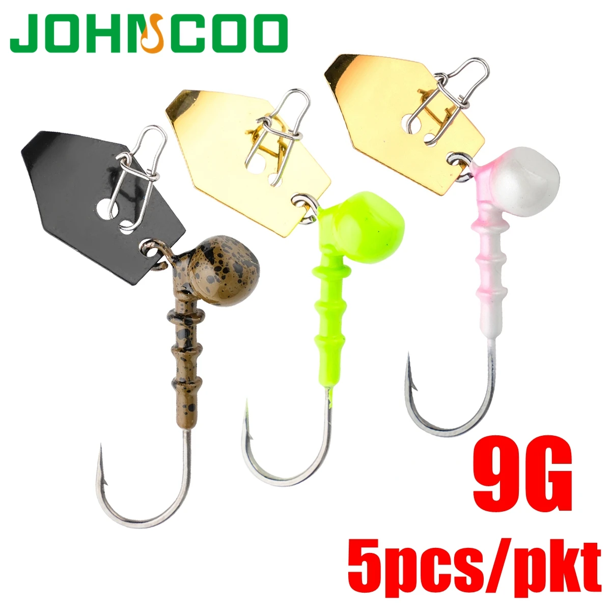 Anzuelos Jig Head con spinner para vinilos señuelo blando DIY