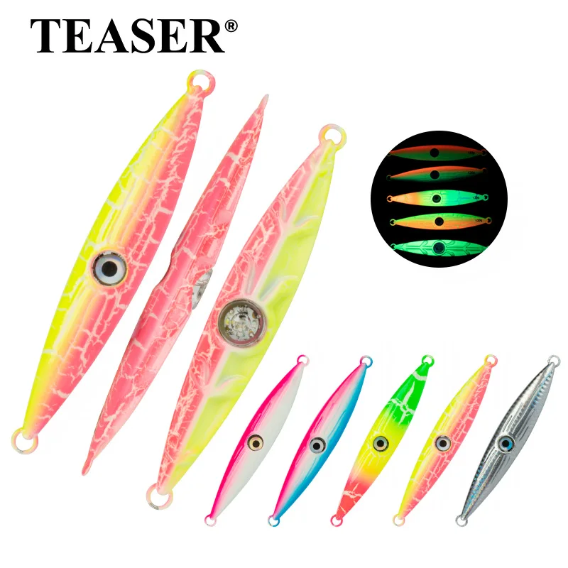 TEASER Jig Metal J111 UV – hundimiento rápido con luz para mar - imagen 2