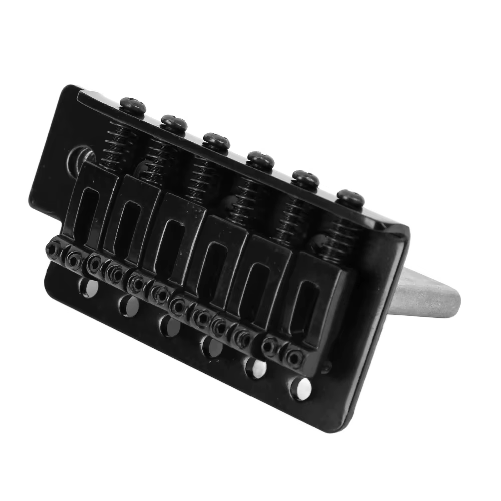 Puente de guitarra tipo tremolo metálico negro/plata de reemplazo - imagen 3