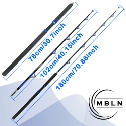 MBLN Caña de curricán para barco, resistente y portátil