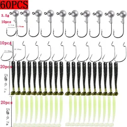 Kit Jig Heads 3,5g con vinilos 5cm 0,7g aparejos de pesca