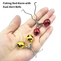 Campanas de pesca con clip acero inoxidable y doble alarma