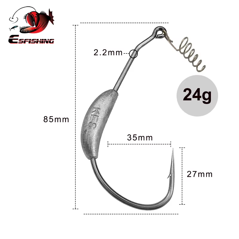 Anzuelo Jig Head KESFISHING de acero al carbono para vinilos - imagen 5