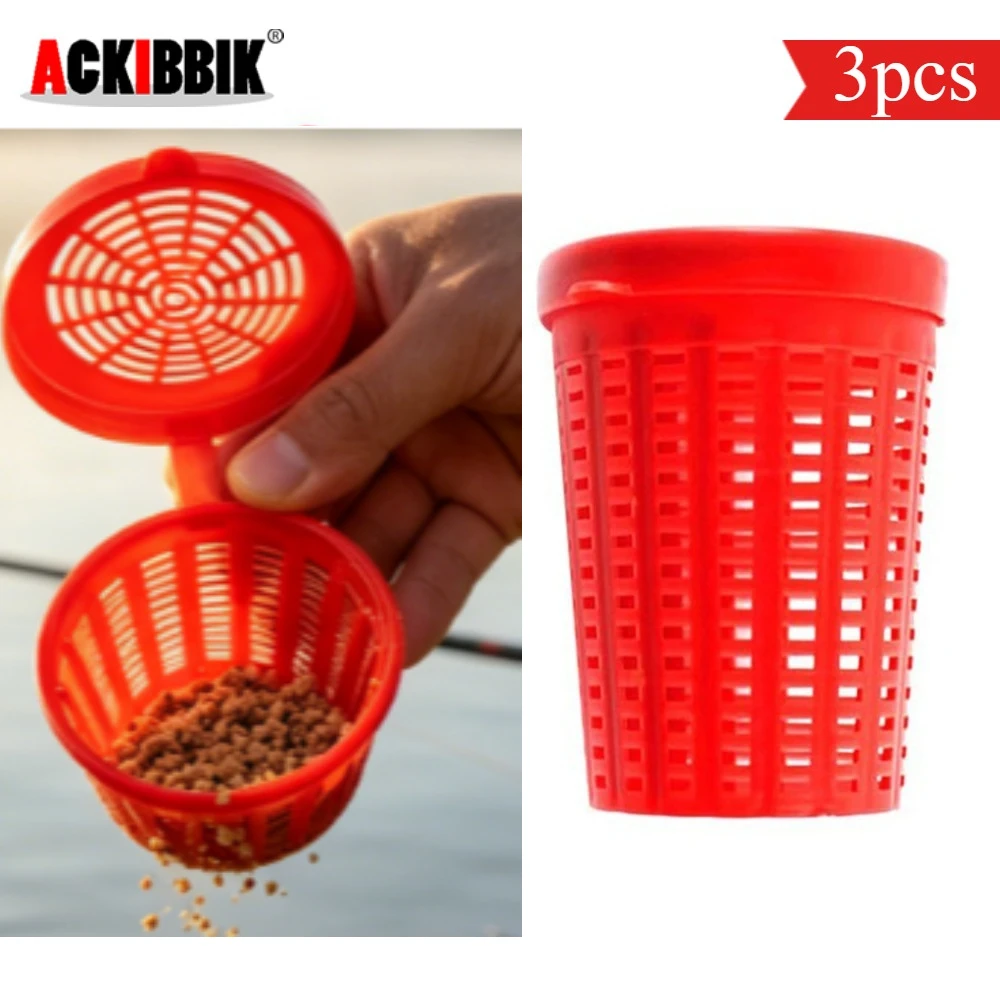 Cestas de cebo de plástico rojas para pesca deportiva - imagen 5