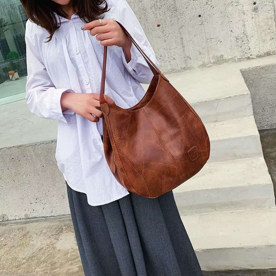 Bolso Tote Grande Cuero Vintage – Hombro Mujer Diseñador - imagen 4