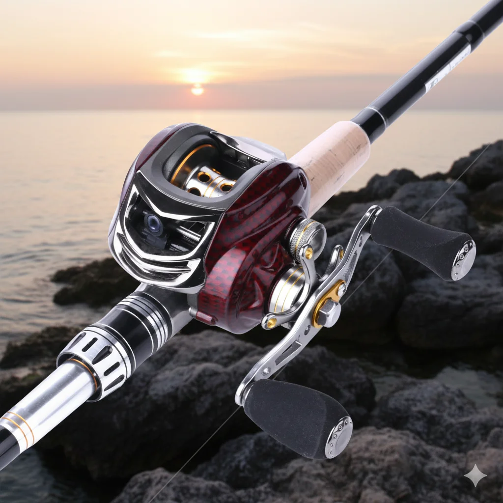 Carrete de pesca con freno magnético