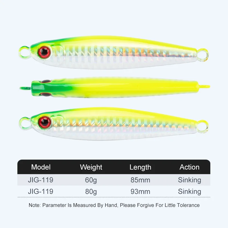 Señuelo Jigging OBSESSION J119 Metal Luminoso – Aguas profundas desde barco - imagen 5