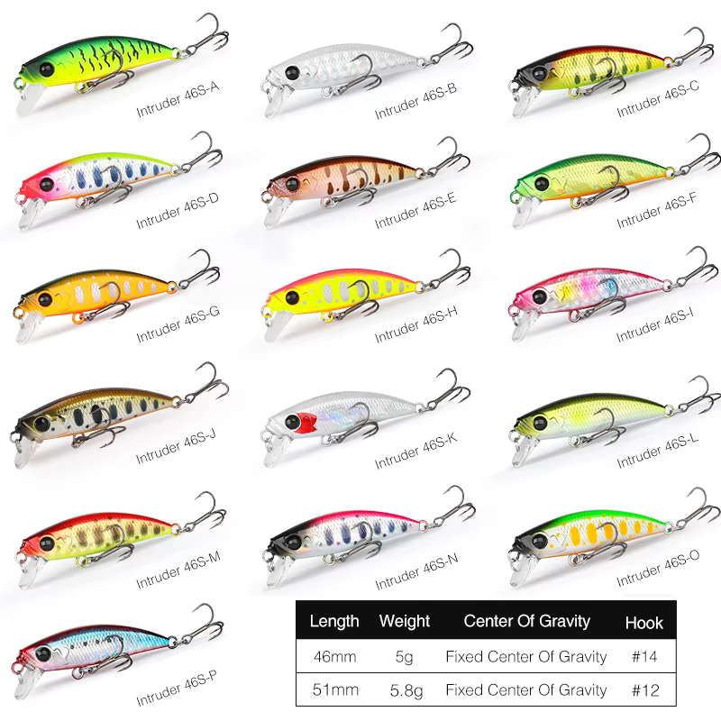 TSURINOYA 46S 51S Set Minnow Hundidos Intruder para Trucha Ajing - imagen 4