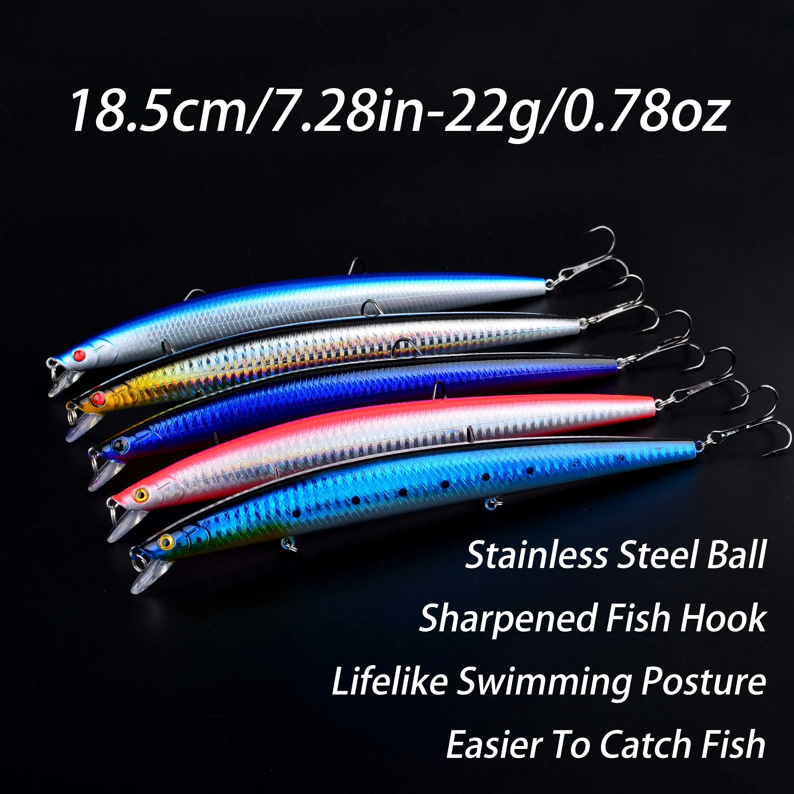 Crankbait Minnow láser mar: señuelo duro grande con forma pez