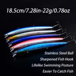 Crankbait Minnow láser mar: señuelo duro grande con forma pez