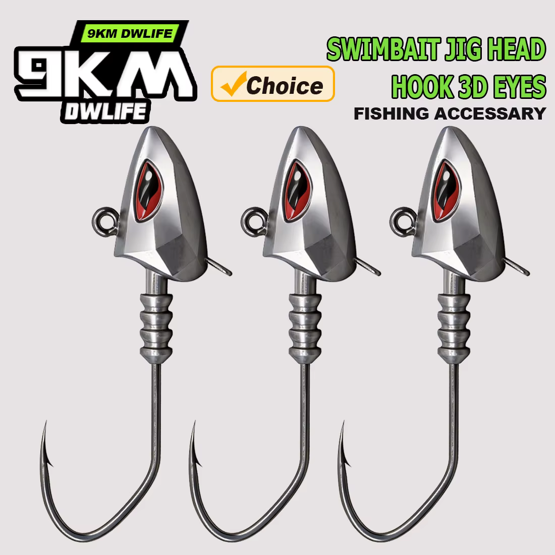 Jigheads 9KM con Ojos 3D para Swimbait – 21-42g para Pesca en Mar