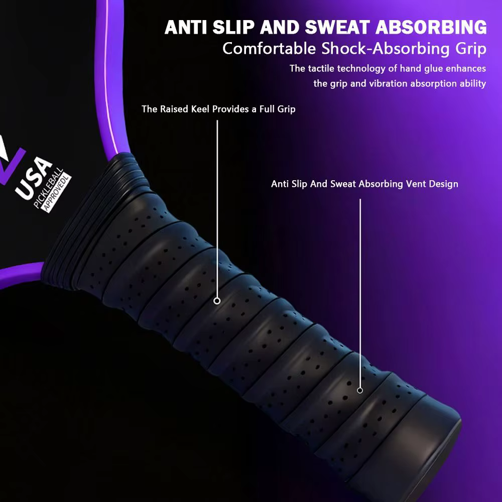 Detalle de la superficie de la pala de pickleball