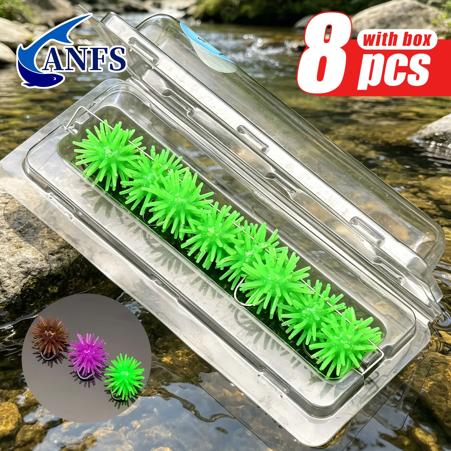 ANFS Señuelos tipo erizo de mar para lubina Champion, cebo blando - imagen 2