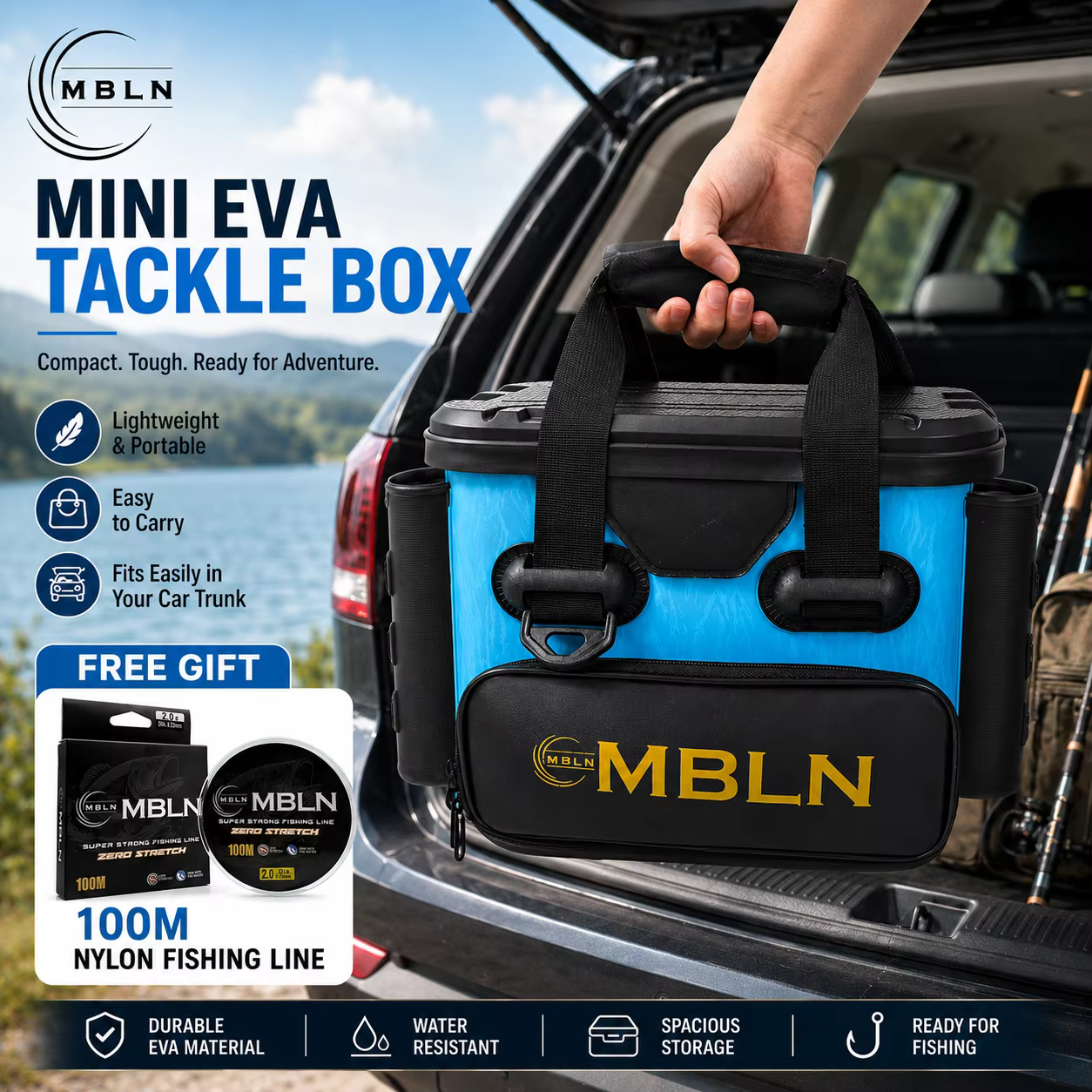 Caja de Pesca MBLN 14L en EVA con Soporte para Cañas - imagen 2