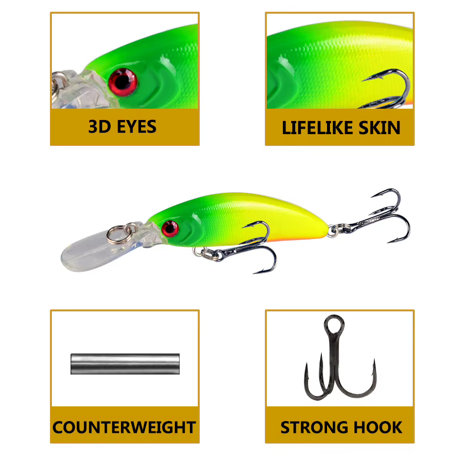 Crankbait señuelos hundibles pesca en mar – imitación de pececillo - imagen 2