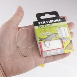 Anzuelos para carpa FTK de acero con monofilamento pre-atado