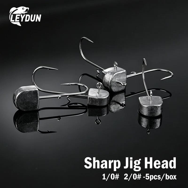 Anzuelos Jig Head LEYDUN afilados – vástago para vinilo