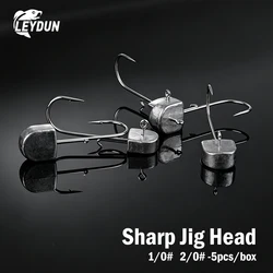 Anzuelos Jig Head LEYDUN afilados – vástago para vinilo