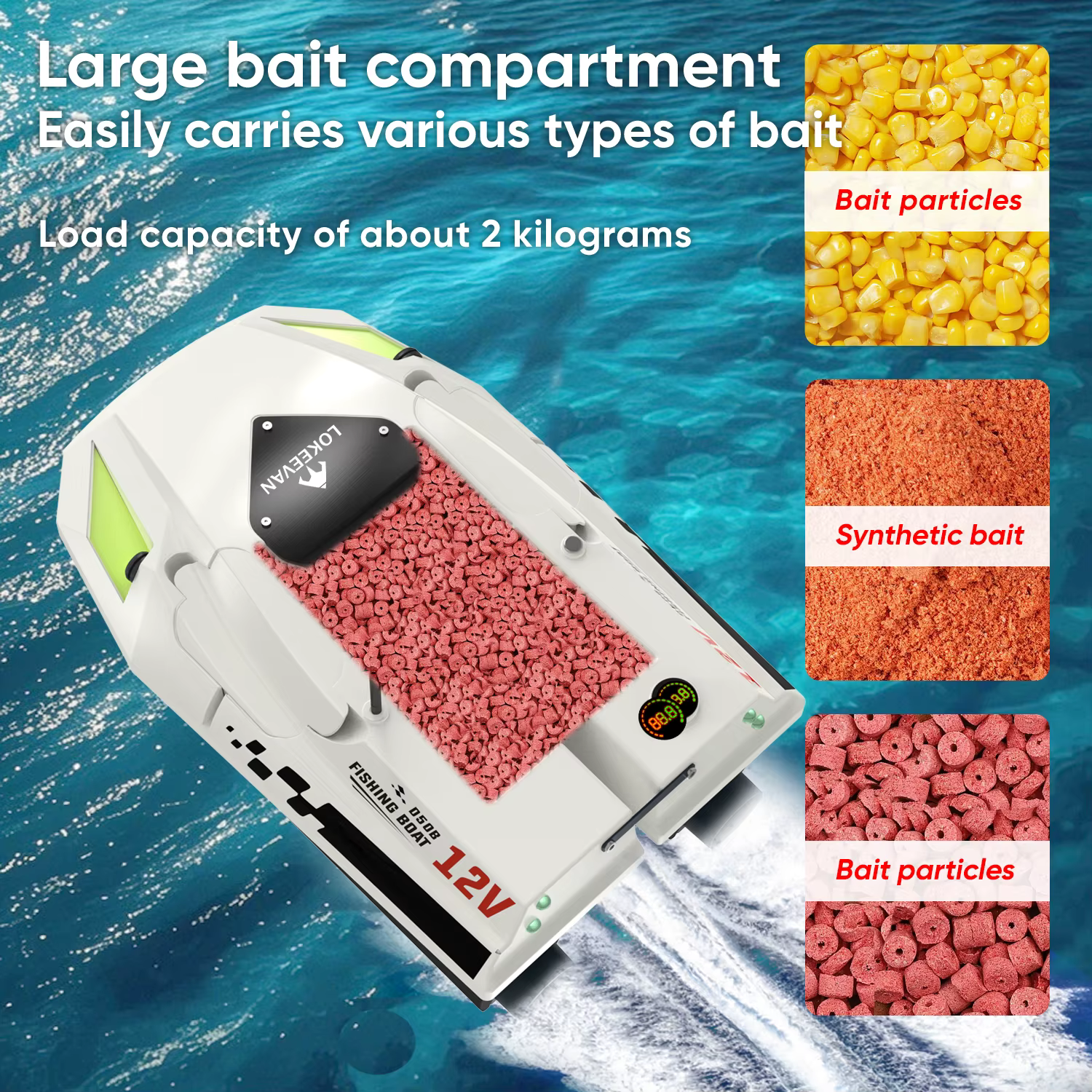 Barco cebador GPS Lokeevan D50B – Retorno automático 500m - imagen 3