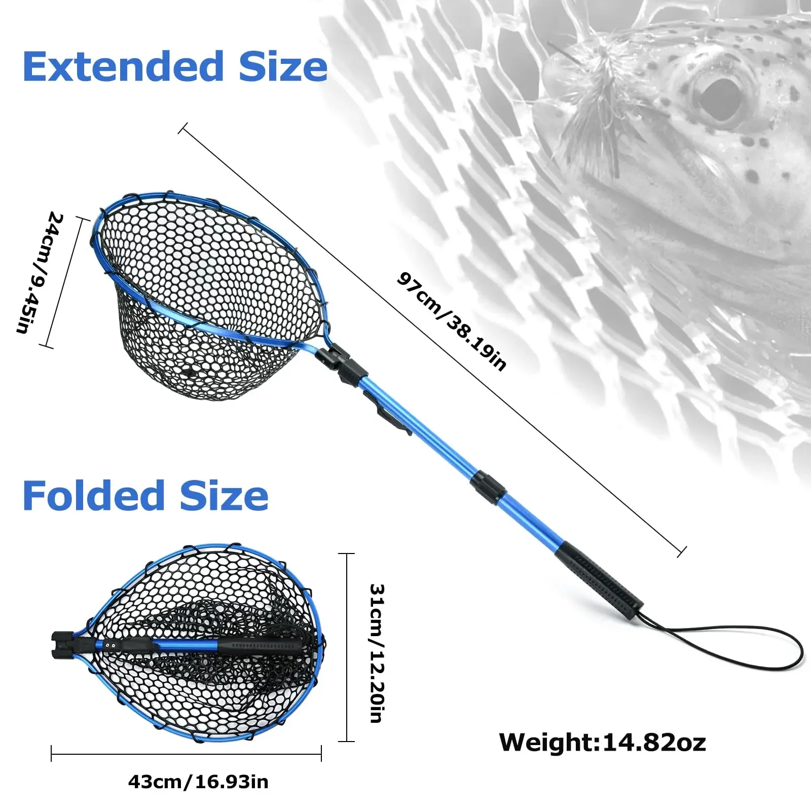 Red Goture Landing Net Extensible – Para Trucha Catch Release - imagen 5