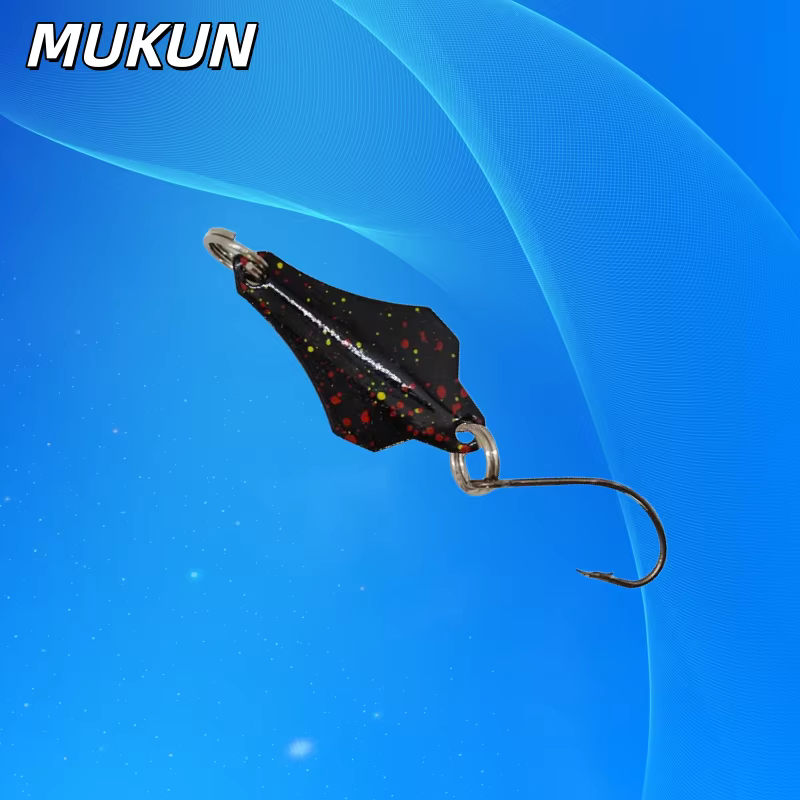 Cucharilla de pesca mini metálica con anzuelo simple para trucha - imagen 3
