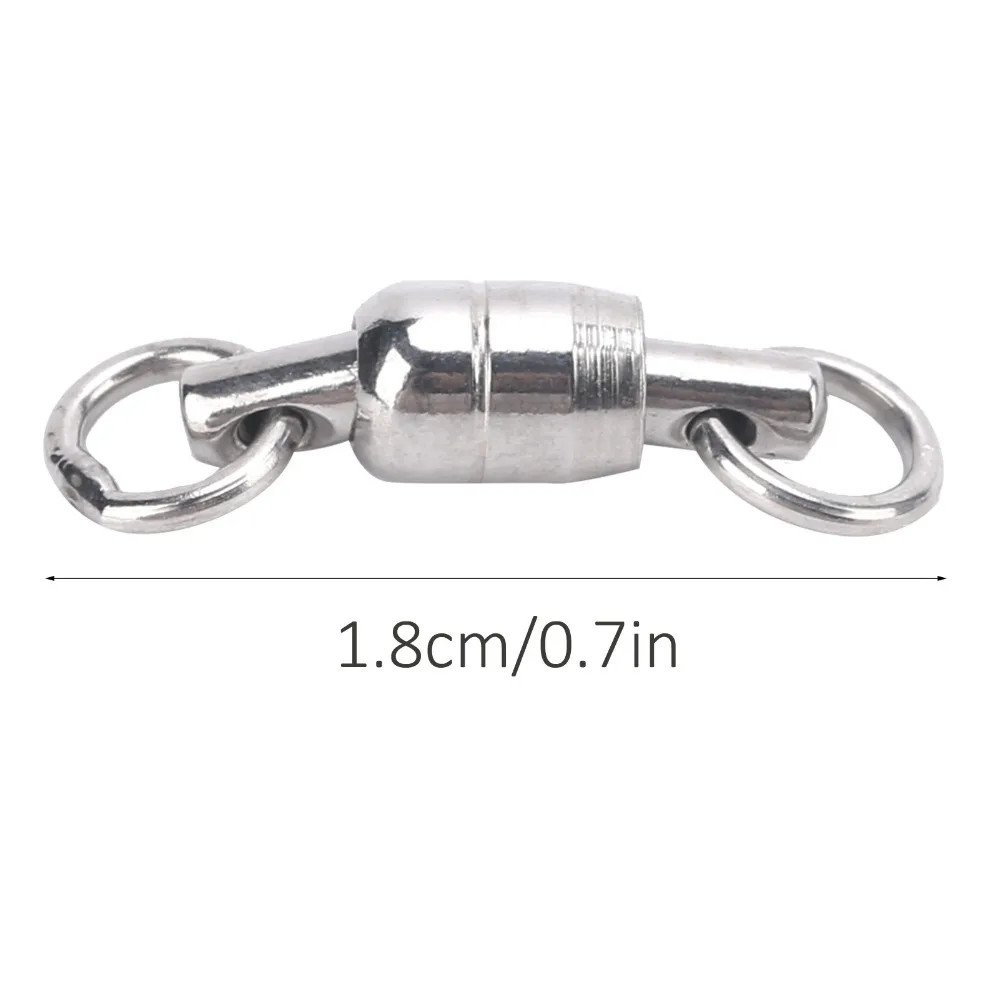 Anillos giratorios de acero inoxidable plateado para montaje de pesca