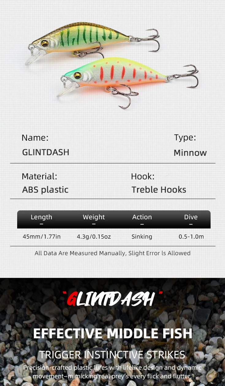 Jerkbaits artificiales tipo minnow