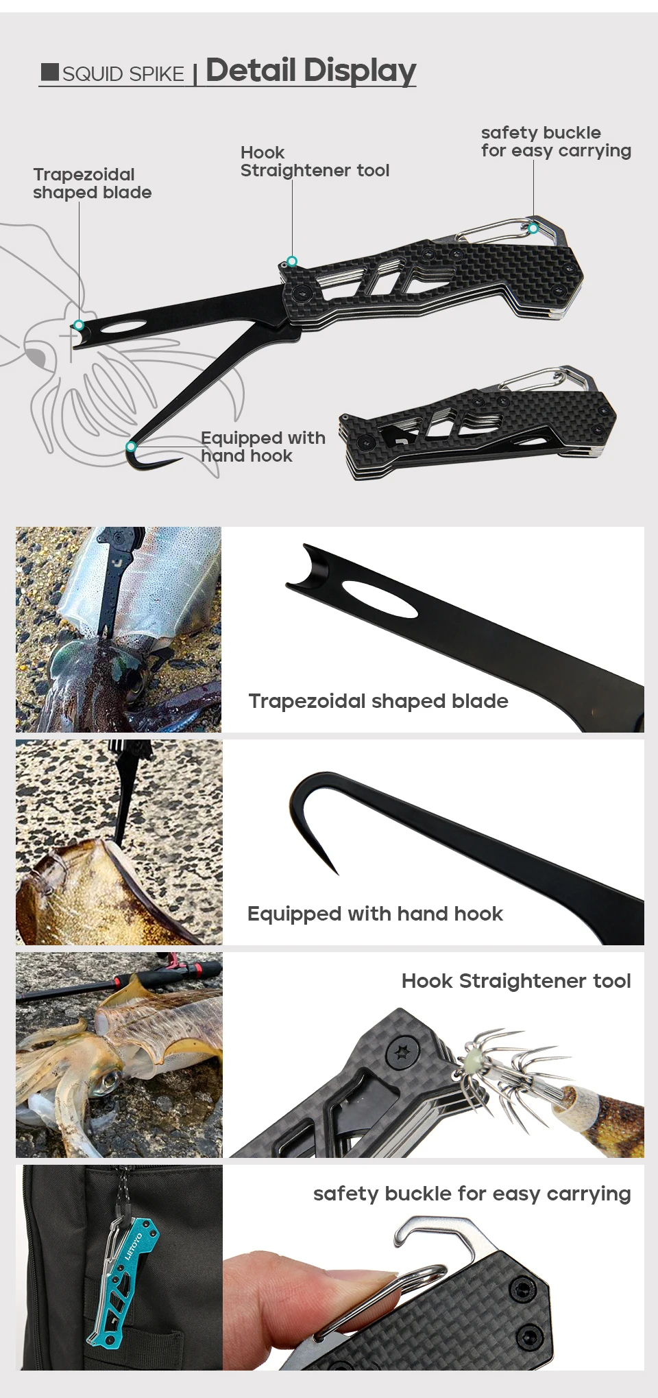 Multiherramienta de pesca en uso