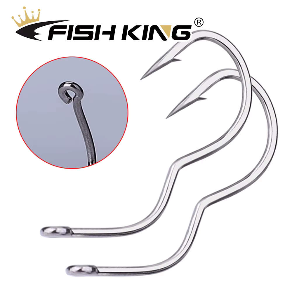 Anzuelos FISH KING carpa – Acero al carbono con púas tamaño 6-13